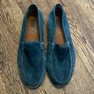 Johnston & Murphy Mens Sheepskin Dark Blue Leather Slip On Loafers‎ Size 8.5